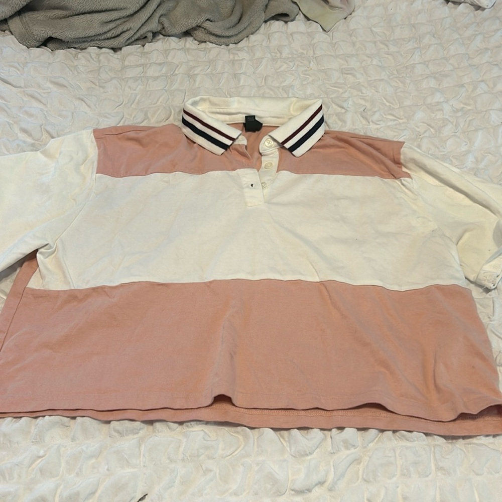 Pink college-like top